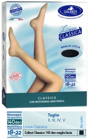 SAUBER CLASSICO COLLANT 140 DENARI MAGLIA LISCIA BLU NOTTE 5 - Farmacia Mastrangelo 