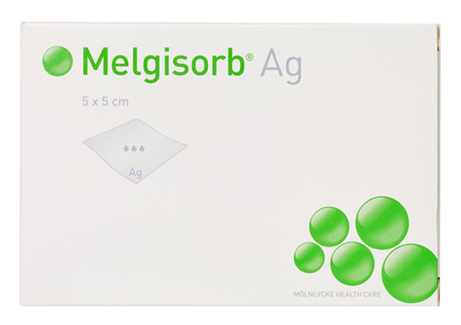 MELGISORB AG MEDICAZIONE ANTIMICROBICA ASSORBENTE IN FIBRE DI ALGINATO CON CARBOSSIMETILCELLULOSA 5X5CM 10 PEZZI - Farmacia Mastrangelo 