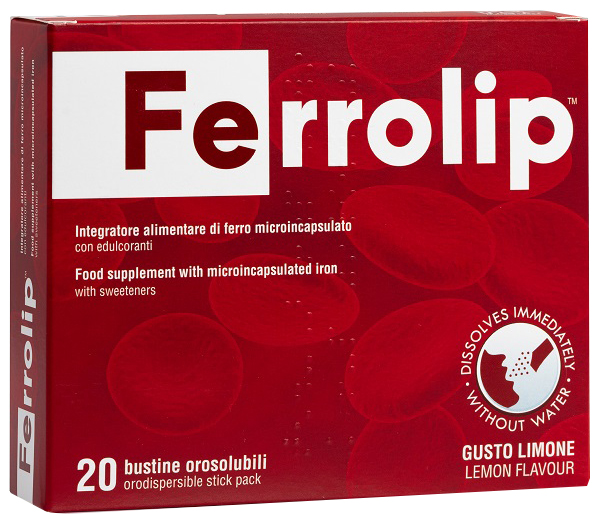 FERROLIP 20 BUSTINE OROSOLUBILI GUSTO LIMONE - Farmacia Mastrangelo 