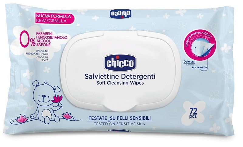 CHICCO COSMESI SALVIETTE 72 PEZZI PLAQ - Farmacia Mastrangelo 