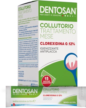 DENTOSAN COLLUTORIO MONODOSE TRATTAMENTO MENSILE 0,12% 15 BUSTINE DA 10 ML - Farmacia Mastrangelo 