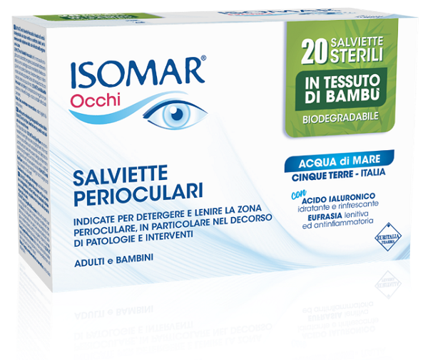 ISOMAR OCCHI SALVIETTE PERIOCULARI ADULTI E BAMBINI 20 PEZZI - Farmacia Mastrangelo 
