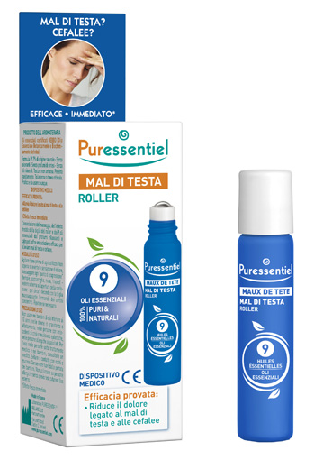 PURESSENTIEL ROLLER MAL DI TESTA AI 9 OLI ESSENZIALI 5 ML - Farmacia Mastrangelo 
