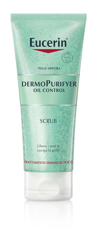 EUCERIN PELLE IMPURA DERMOPURIFYER OIL CONTROL SCRUB 100 ML - Farmacia Mastrangelo 