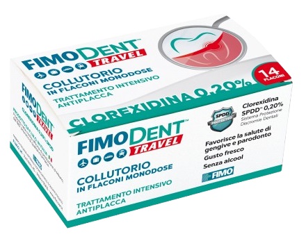 FIMODENT TRAVEL COLLUTORIO CLOREXIDINA SPDD 0,20% 14 FLACONCINI MONODOSE 10 ML - Farmacia Mastrangelo 
