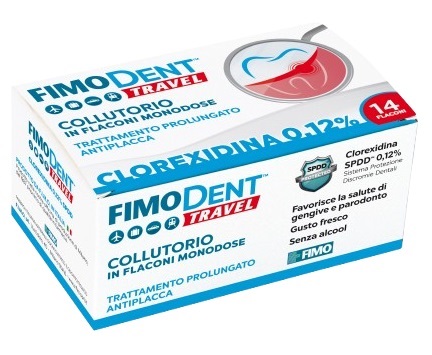 FIMODENT TRAVEL COLLUTORIO CLOREXIDINA SPDD 0,12% 14 FLACONCINI MONODOSE 10 ML - Farmacia Mastrangelo 