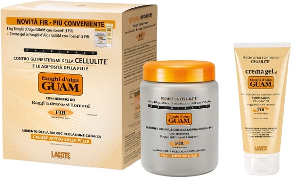GUAM FIR FANGHI D'ALGA CONFEZIONE CONVENIENZA CON FANGHI D'ALGA GUAM FIR 1 KG + GUAM CREMA GEL FIR 200 ML - Farmacia Mastrangelo 