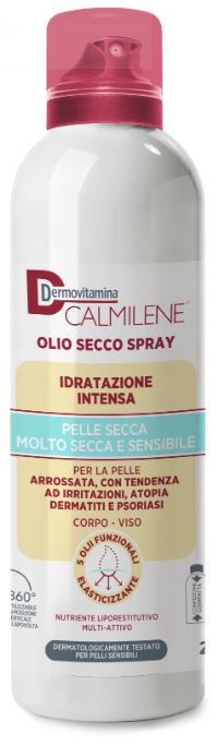 DERMOVITAMINA CALMILENE OLIO SECCO SPRAY IDRATAZIONE INTENSA PER PELLE SECCA, MOLTO SECCA E SENSIBILE 200 ML - Farmacia Mastrangelo 
