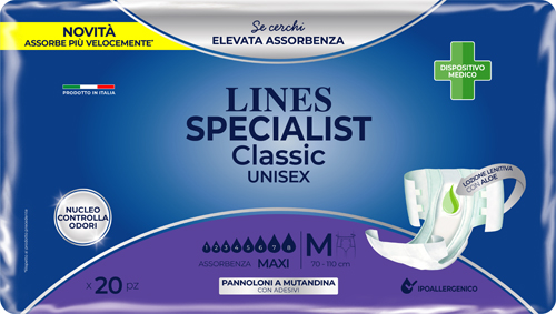 PANNOLONE MUTANDA LINES SPECIALIST CLASSIC MM MAXI 20 PEZZI - Farmacia Mastrangelo 