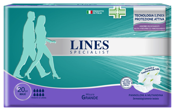 LINES SPECIALIST PANNOLINO MUTANDA MG MAXI 20 PEZZI - Farmacia Mastrangelo 