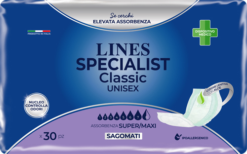 PANNOLONE SAGOMATO LINES SPECIALIST CLASSIC MAXI 30 PEZZI - Farmacia Mastrangelo 