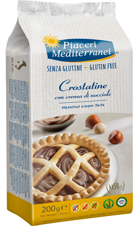 PIACERI MEDITERRANEI CROSTATINA CON CREMA DI NOCCIOLA 4 X 50 G - Farmacia Mastrangelo 