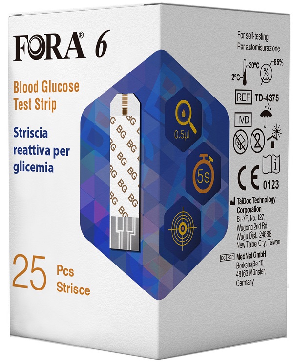 STRISCE MISURAZIONE GLICEMIA FORA 6 CONNECT BOX DA 25 PEZZI - Farmacia Mastrangelo 