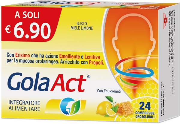 GOLA ACT MIELE E LIMONE 24 COMPRESSE OROSOLUBILI - Farmacia Mastrangelo 