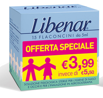 LIBENAR 15 FLACONCINI SOLUZIONE ISOTONICA 5 ML TAGLIO PREZZO - Farmacia Mastrangelo 