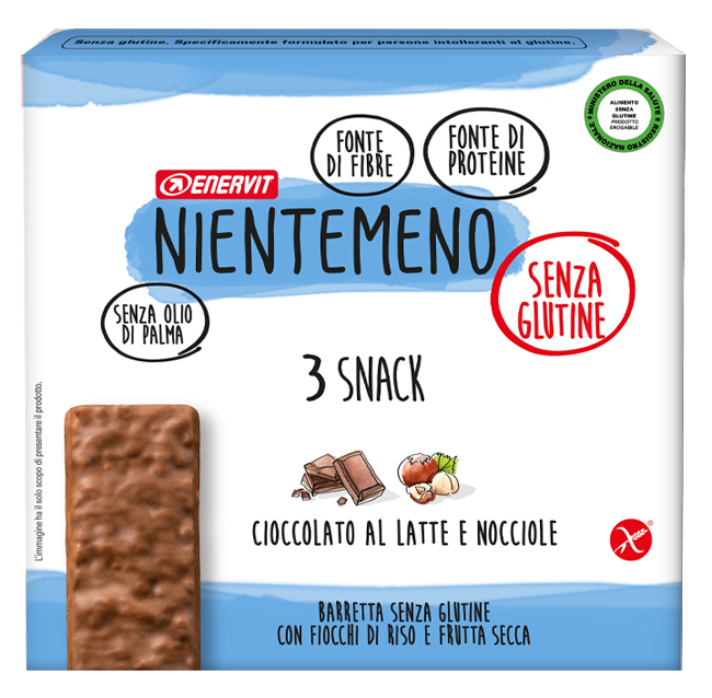 NIENTEMENO BAR CIOCCOLATO AL LATTE NOCCIOLE 3 X 33 G - Farmacia Mastrangelo 