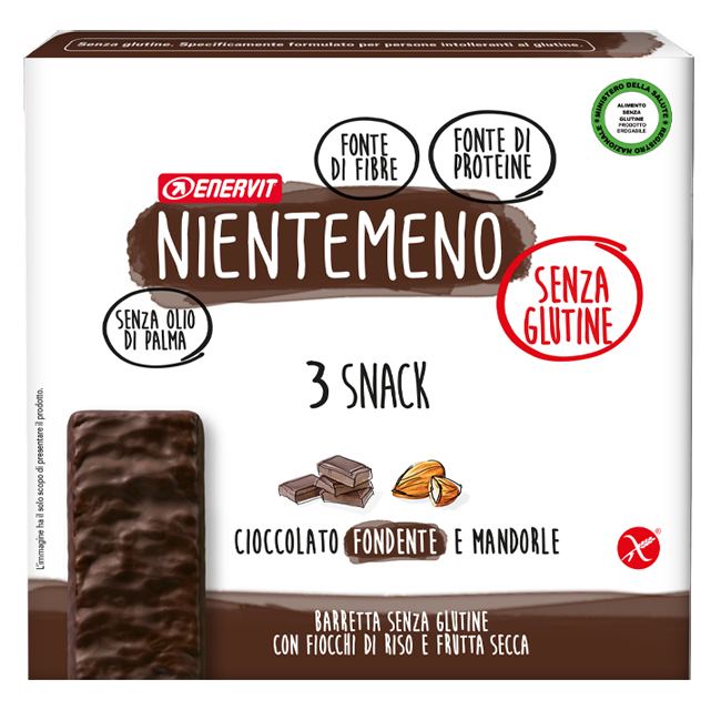 NIENTEMENO BAR FONDENTE MANDORLE 3 X 33 G - Farmacia Mastrangelo 
