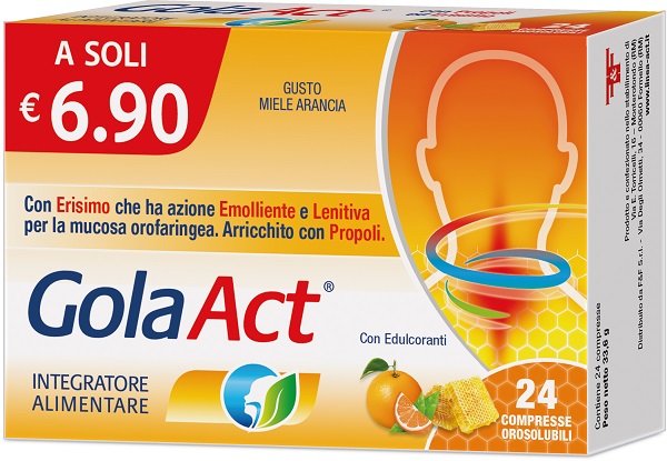 GOLA ACT MIELE ARANCIA 24 COMPRESSE OROSOLUBILI - Farmacia Mastrangelo 