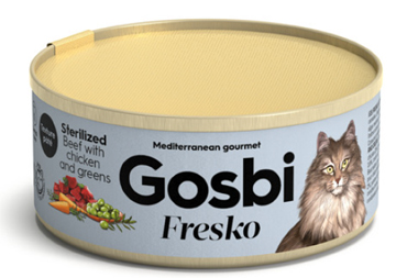 GOSBI FRESKO CAT STERILIZED BEEF CHICKEN GREENS 70 G - Farmacia Mastrangelo 