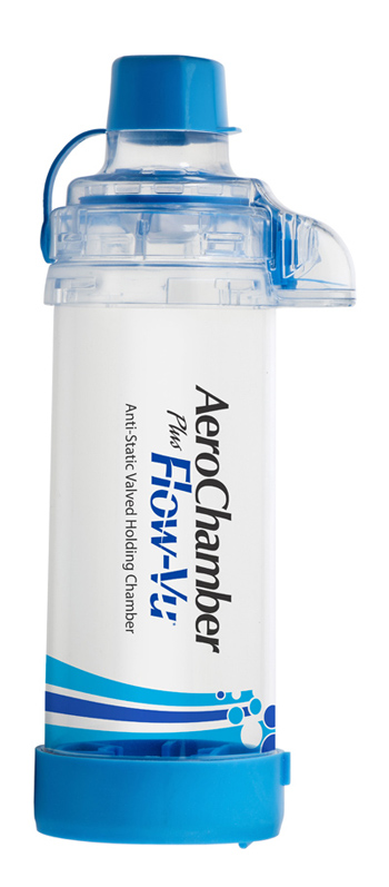CAMERA DI TENUTA CON VALVOLA AEROCHAMBER PLUS FLOW PER ADULTI 5+ ANNI - Farmacia Mastrangelo 