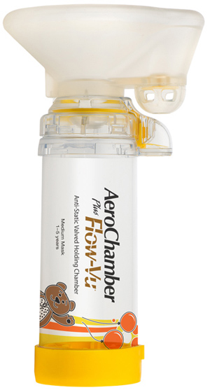 CAMERA DI TENUTA CON VALVOLA AEROCHAMBER PLUS FLOW VU PEDIATRICO MEDIUM 1-5 ANNI - Farmacia Mastrangelo 