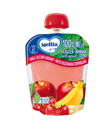 MELLIN POUCH MELA/FRAGOLA/BANANA 90 G - Farmacia Mastrangelo 