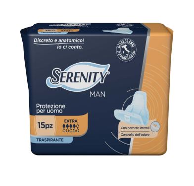 PANNOLINO SERENITY LIGHT MAN EXTRA CON ADESIVO O ALTRO FISSAGGIO 15 PEZZI - Farmacia Mastrangelo 