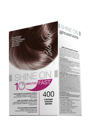 BIONIKE SHINE ON FAST TRATTAMENTO COLORANTE CAPELLI CASTANO 400 60 ML + TUBO 60 ML - Farmacia Mastrangelo 