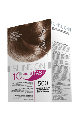 BIONIKE SHINE ON FAST TRATTAMENTO COLORANTE CAPELLI CASTANO CHIARO 500 FLACONE 60 ML + TUBO 60 ML - Farmacia Mastrangelo 