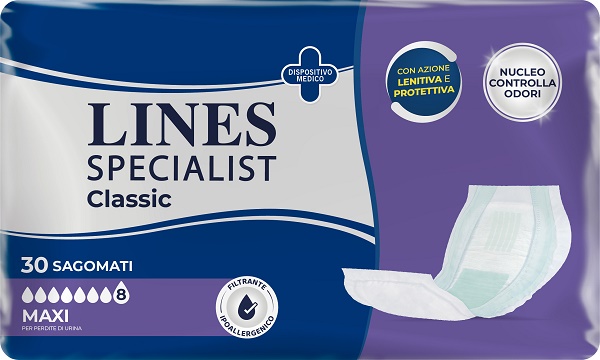 PANNOLONE PER INCONTINENZA LINES SPECIAL CLASSIC SAGOMATO MAXI 30 PEZZI - Farmacia Mastrangelo 