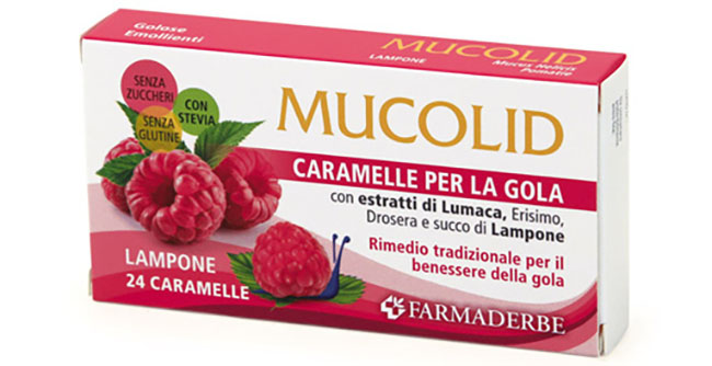 MUCOLID BRONC LUMACA & LAMPONE 24 CARAMELLE - Farmacia Mastrangelo 
