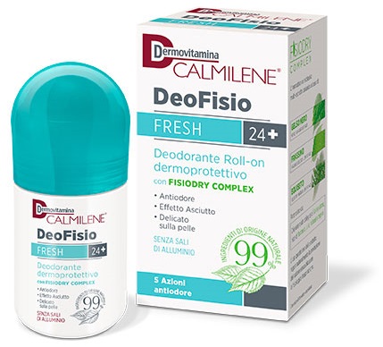DERMOVITAMINA CALMILENE DEOFISIO FRESH 24+ DEODORANTE ROLL-ON DERMOPROTETTIVO 75 ML - Farmacia Mastrangelo 