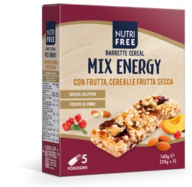 NUTRIFREE BARRETTE CEREAL MIX ENERGY 28 G X 5 - Farmacia Mastrangelo 