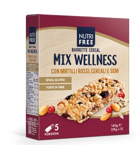 NUTRIFREE BARRETTE CEREAL MIX WELLNESS 28 G X 5 - Farmacia Mastrangelo 