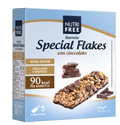 NUTRIFREE BARRETTE SPECIAL FLAKES CIOCCOLATO 24,8 G X 5 - Farmacia Mastrangelo 
