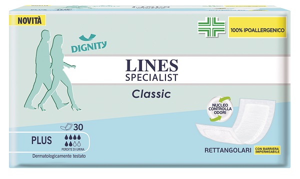PANNOLONE LINES SPECIALIST CLASSIC RETTANGOLARE CON BARRIERA CONTROL 30 PEZZI - Farmacia Mastrangelo 