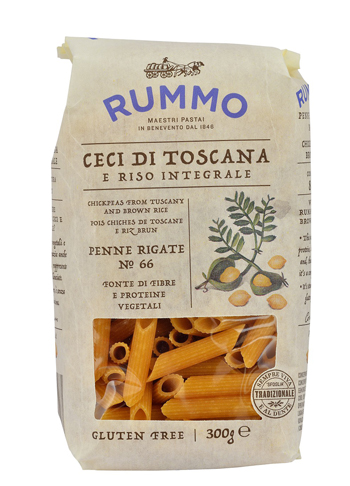 RUMMO PENNE RIGATE N 66 CECI DI TOSCANA E RISO INTEGRALE 300 G - Farmacia Mastrangelo 