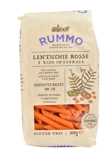 RUMMO PENNETTE RIGATE N 70 LENTICCHIE ROSSE E RISO INTEGRALE 300 G - Farmacia Mastrangelo 