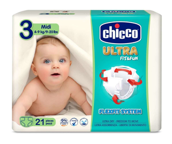 CHICCO PANNOLINO ULTRA CHICCHO MIDI 21 X 10 - Farmacia Mastrangelo 