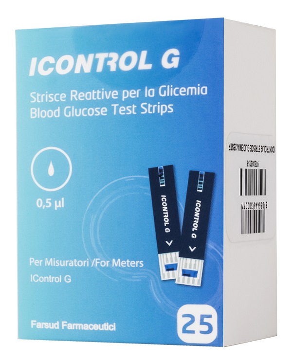 STRISCE MISURAZIONE GLICEMIA ICONTROL G 25 PEZZI - Farmacia Mastrangelo 