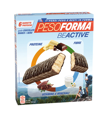 PESOFORMA BEACTIVE BARRETTA CIOCCOLATO BIANCO E NERO 6 PEZZI - Farmacia Mastrangelo 