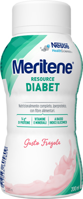 MERITENE RESOURCE DIABET FRAGOLA ALIMENTO IPERPROTEICO 28 VITAMINE E MINERALI 200 ML - Farmacia Mastrangelo 