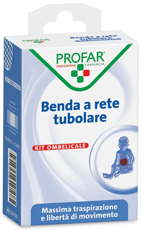 BENDA A RETE ELASTICA OMBELICALE 3 M TESI + 3 GARZE CALIBRO 6 PROFAR - Farmacia Mastrangelo 