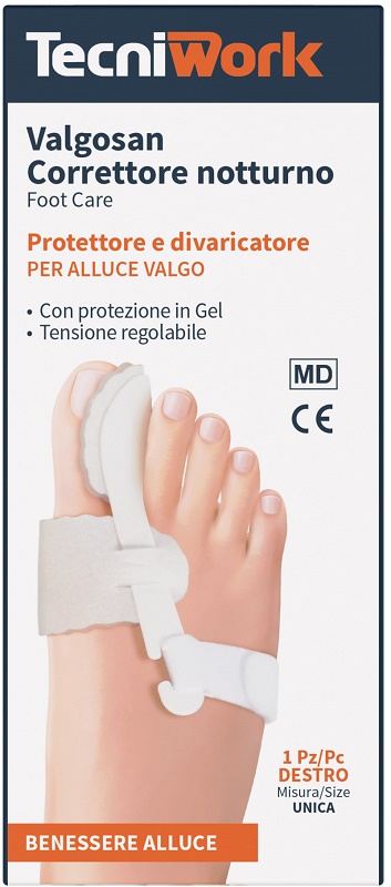 CORRETTORE NOTTURNO PER ALLUCE VALGO DESTRO MISURA UNICA VALGOSAN 1 PEZZO - Farmacia Mastrangelo 