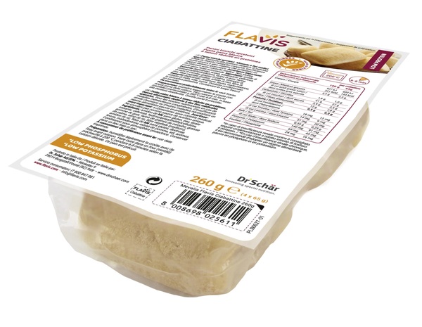 FLAVIS CIABATTINE PANINI BIANCHI APROTEICI 4 PEZZI DA 65 G - Farmacia Mastrangelo 