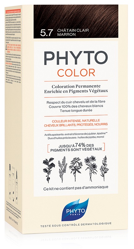 PHYTOCOLOR 5,7 CASTANO CHIARO TAB LATTE + CREMA + MASCHERA + 1 PAIO DI GUANTI - Farmacia Mastrangelo 