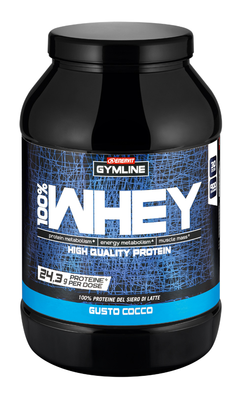 GYMLINE 100% WHEY CONCENTRATE COCCO 900 G - Farmacia Mastrangelo 