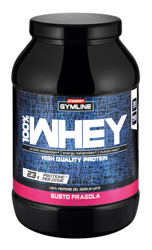 GYMLINE 100% WHEY CONCENTRATE FRAGOLA 900 G - Farmacia Mastrangelo 