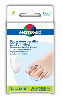 SEPARATORE DITA IN GEL MASTER-AID FOOTCARE MIX 1 SMALL + 2 MEDIUM C9 - Farmacia Mastrangelo 