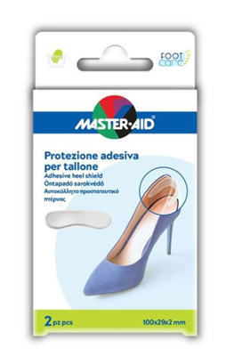 PROTEZIONE ADESIVA MASTER-AID FOOTCARE TRASPARENTE TALLONE 2 PEZZI A4 - Farmacia Mastrangelo 